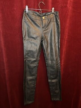 Blank NYC Black Faux Leather Straight Leg Pants
